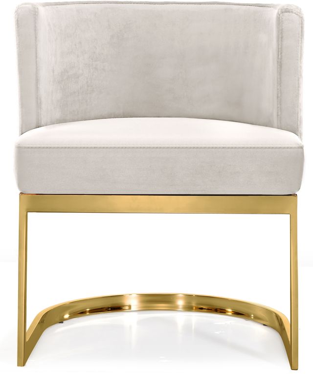 Meridian Furniture Gianna Cream/Gold Velvet Dining Chair-1