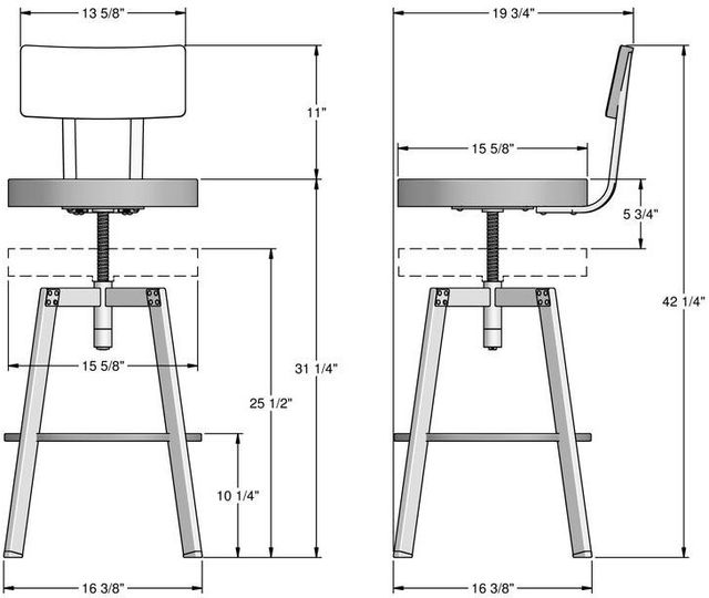 Amisco Customizable Architect Adjustable Stool-2
