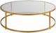 Uttermost® Radius Glass Top Coffee Table with Antique Gold Frame-3