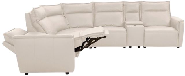 Bassett® Furniture Club Level Chauncey 6-Piece Vanilla Leather Power Reclining Sectional-3