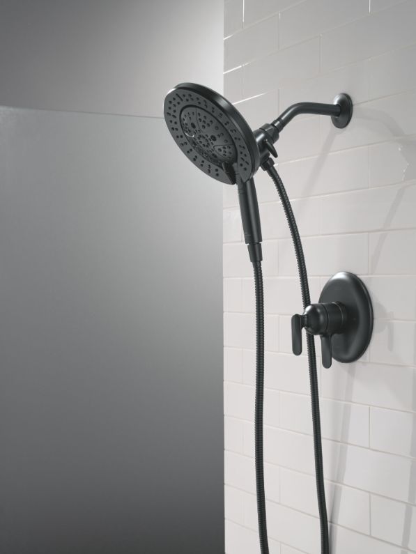 Delta Bonacci™ 17 Series Matte Black Shower Trim with In2ition® Head Shower-1