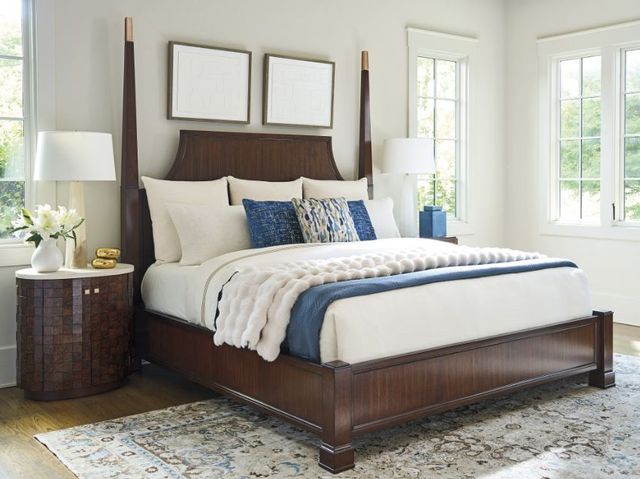 Lexington Home Essex Rendezvous Brown King Poster Bed-1