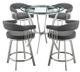 Armen Living Naomi and Chelsea 5-Piece Brushed Stainless Steel Counter Height Dining Set-0