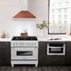 ZLINE 36" Fingerprint Resistant Satin Stainless Steel Wall Mounted Range Hood with Copper Shell-4