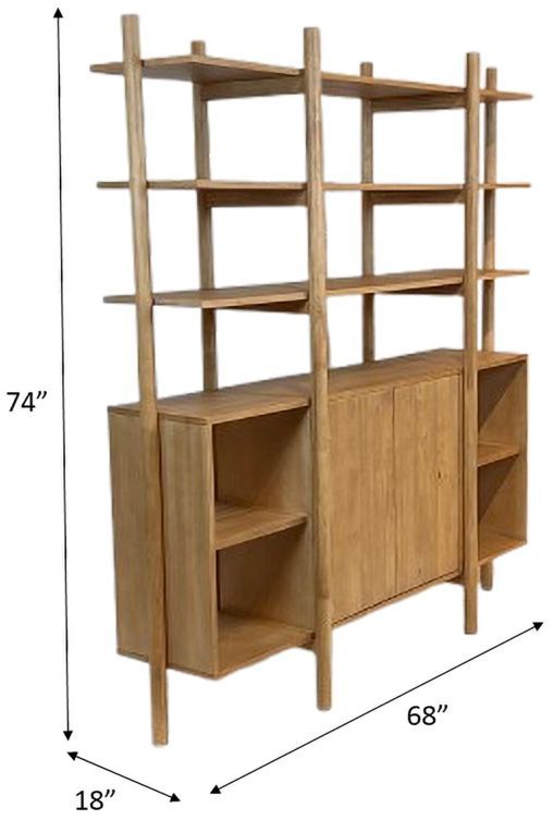 Nest Home Collections Kenneth Natural Blonde Etagere Room Divider-2