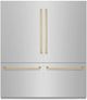 ZLINE Autograph Edition 72" 39.6 Cu. Ft. Stainless Steel Built In French Door Refrigerator with Champagne Bronze Accents-0