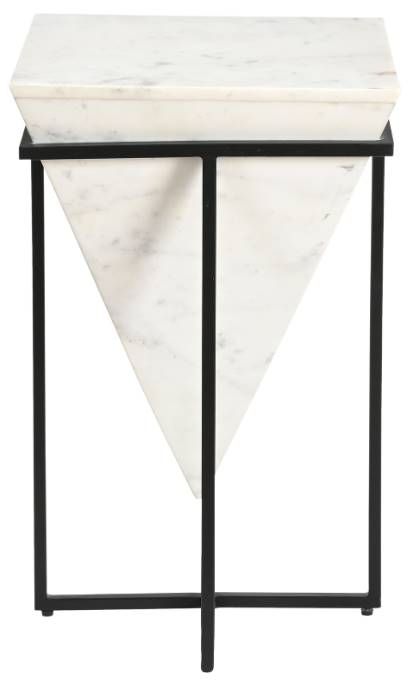 Coast2Coast Home™ Christie White Accent Table with Black Base-2