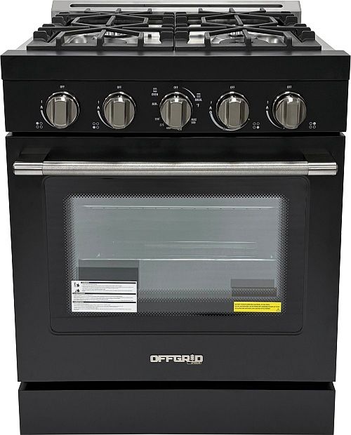 Unique® Appliances Classic Retro 30" Matte Black Slide-In Propane Gas Range-0