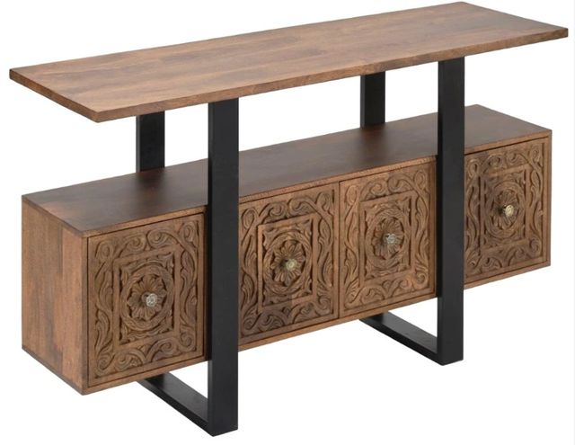 Jaipur Furniture Ermias Brown 58" Console with Black Base-0