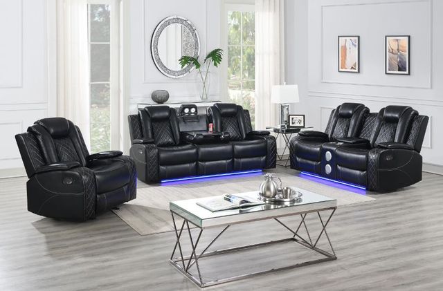New Classic® Home Furnishings Orion II Black Manual Glider Recliner-1