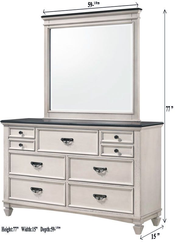 Crown Mark Sawyer Light Gray Dresser-2