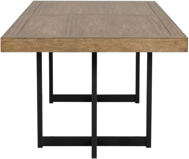 Signature Design by Ashley® Tomtyn Light Brown Dining Table with Gunmetal Gray Base-2