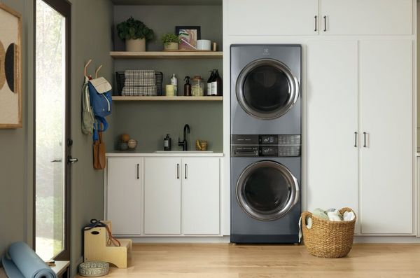 Electrolux 600 Series 4.5 Cu. Ft. Washer, 8.0 Cu. Ft. Electric Dryer Titanium Stack Laundry