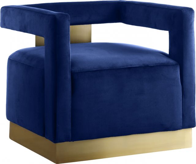 Meridian Furniture Armani Navy Velvet Chair-0