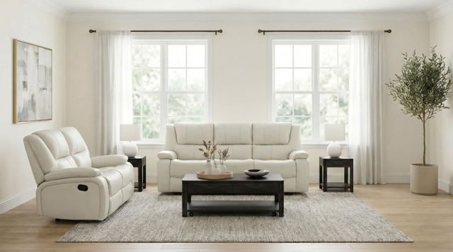 Coaster® Camila 2-Piece White Manual Reclining Sofa Set-2