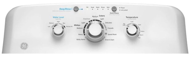 GE® 4 Cu. Ft White Agitator Top Load Washer with Stainless Steel Basket and Water Level Control-3