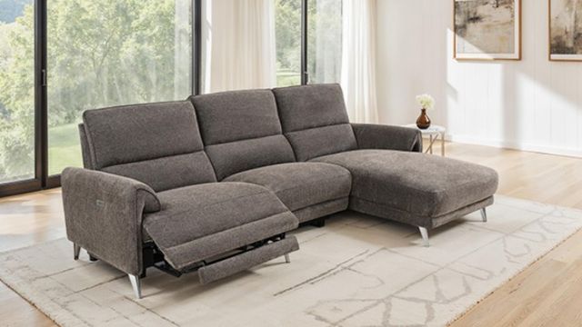 Furniture of America® Brande Brown Power Reclining Sectional with Right Chaise-1