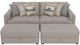 Jackson Furniture Trevor 4-Piece Nickel Small Spaced Sectional with Storage Ottoman-2