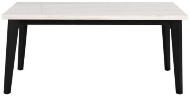 Furniture of America® Sabro White Rectangular Dining Table with Black Base-2