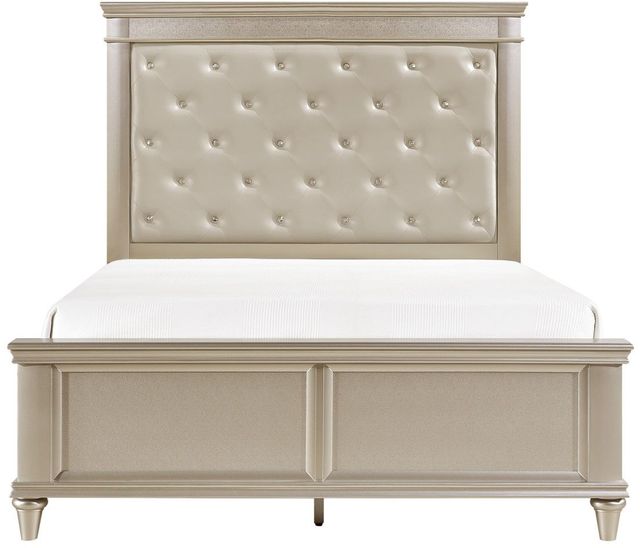 Homelegance® Celandine Silver/Off-White Queen Panel Bed-2