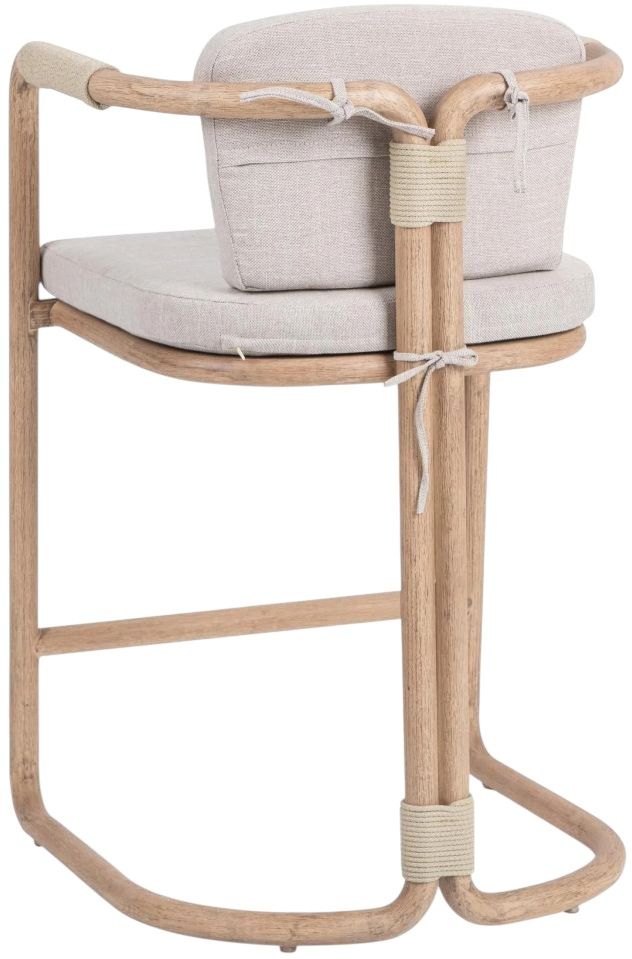 Classic Home Dawson Butterscotch Fabric/Wooden Outdoor Counter Stool-3
