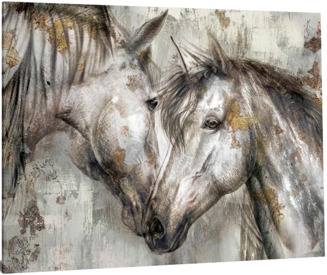 Classy Living Horses Together Wall Art-3