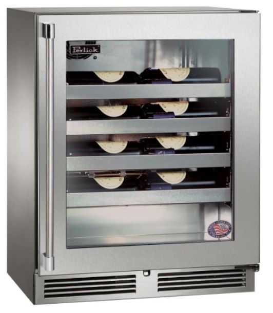 Perlick® Marine & Coastal Series 24" 3.1 Cu. Ft. Panel Ready Glass Door Built-In Wine Reserve-0