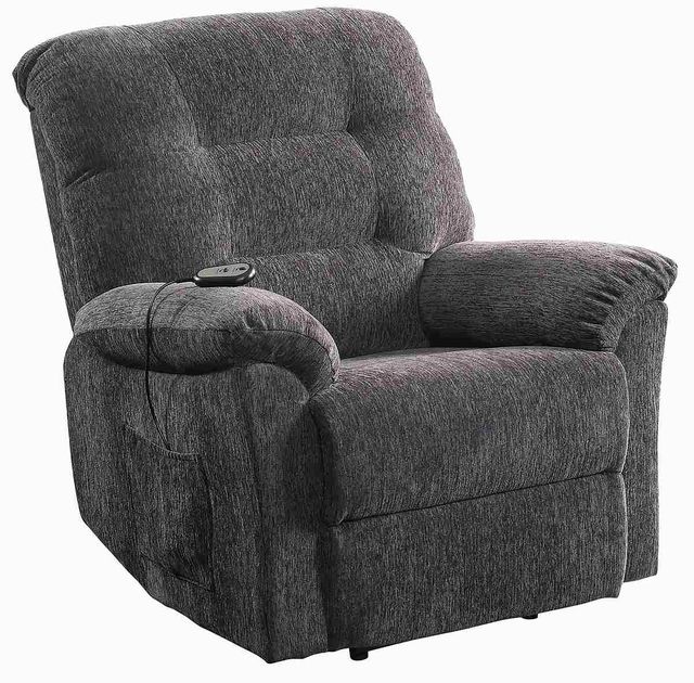 Coaster® Grey Upholstered Power Lift Recliner-0