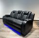 Elements International Carlo Pebble Black Power Motion Sofa with Power Headrest-1