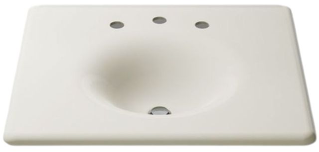 Kohler Iron/Impressions® Biscuit 25" Widespread Enameled Cast Iron Vanity Top with Integrated Round Sink-3