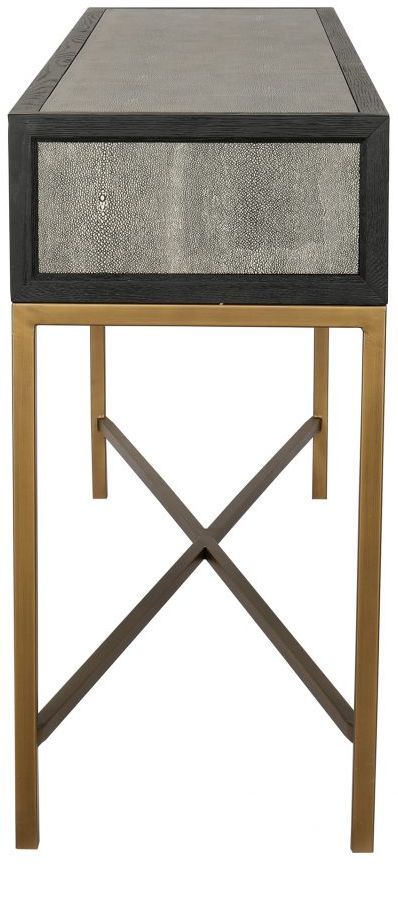 Moe's Home Collection Mako Grey Console Table with Gold Metal Base-3