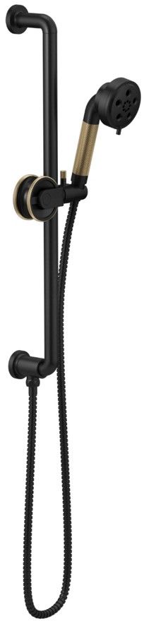 Brizo Litze® Matte Black/Brilliance® Luxe Gold® Slide Bar Handshower with H2OKinetic® Technology-0
