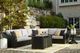 Signature Design by Ashley® Beachcroft 4-Piece Black/Light Gray Fabric/Resin Wicker Outdoor Sectional-2