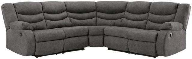 Signature Design by Ashley® Partymate 2-Piece Slate Curved Manual Reclining Sectional