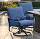 Furniture of America® Segovia 2-Piece Black/Navy Fabric/Steel Outdoor Swivel Glider Arm Chair Set-2