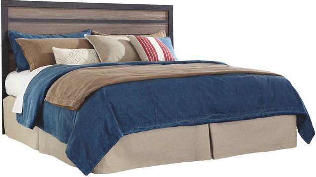 Signature Design by Ashley® Harlinton 5-Piece Warm Gray/Charcoal King Panel Headboard Bed Set-1