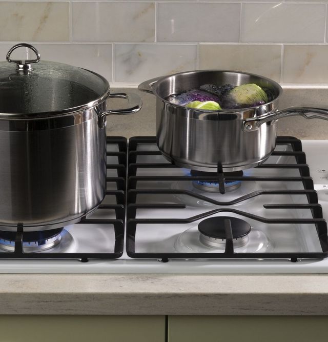 GE® 30" White Built-In Gas Cooktop-5