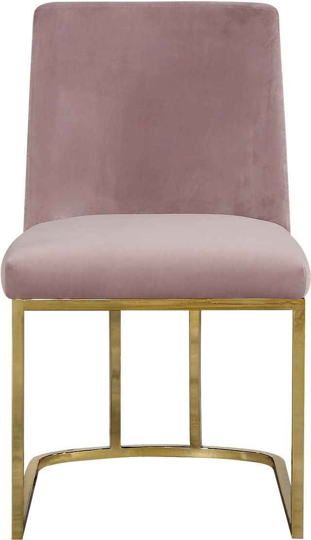 Meridian Furniture Heidi Pink/Gold Velvet Dining Chair-1