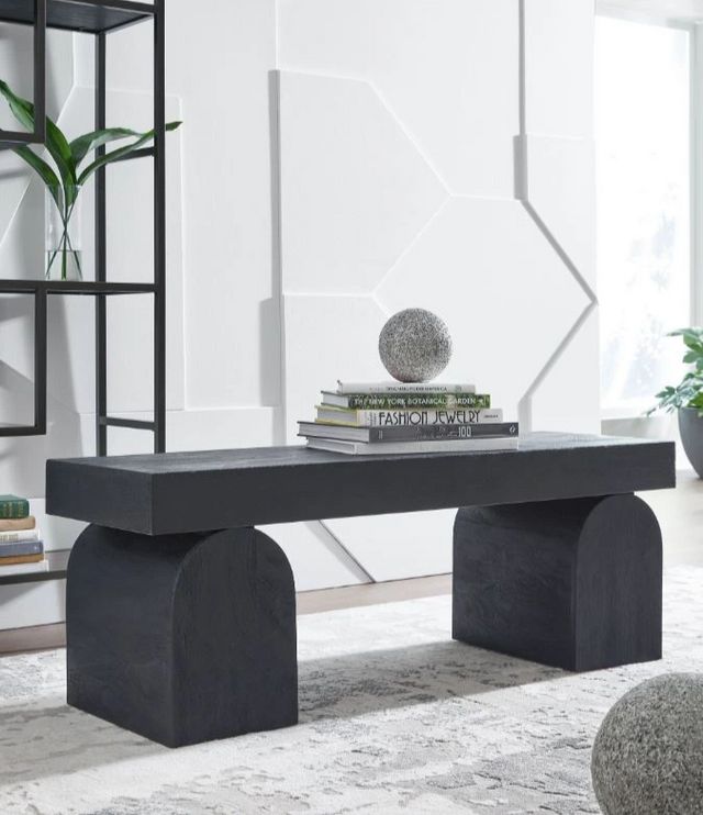 Signature Design by Ashley® Holgrove Matte Black Accent Bench-4
