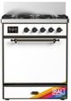 Ilve® Majestic III 30" Custom Pro Style Dual Fuel Liquid Propane Range with Solid Door and Burnished Trim-0