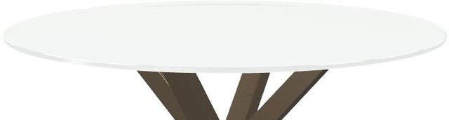 Amisco Customizable Asterisk White Glass Round Table with Starburst Stand-1