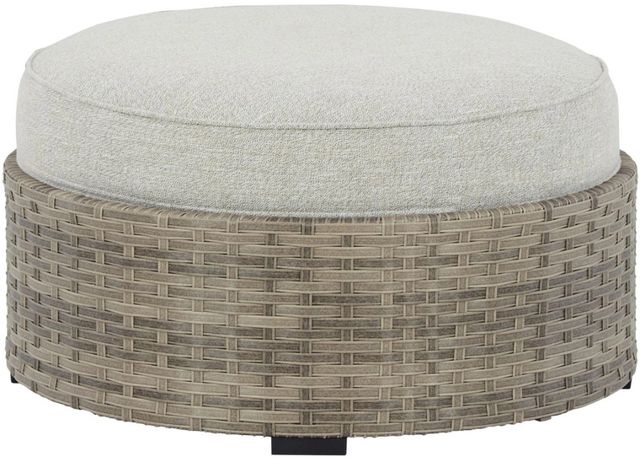 Signature Design by Ashley® Calworth Beige Outdoor Ottoman-0