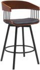 Armen Living Athena Black/Walnut Swivel Bar Stool-0
