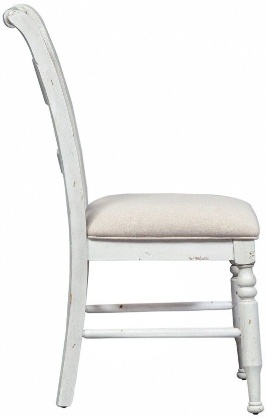 Liberty Furniture Whitney Antique Linen/Weathered Gray Slat Back Side Chair-3