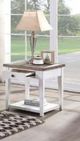 ECI Furniture La Sierra Grayish-Brown End Table with Distressed White Base-0