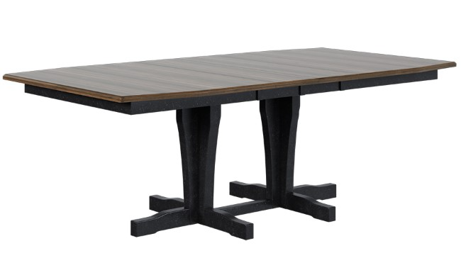 Country View Woodworking Customizable Eureka Cherry Top 42" Dining Table with 4-Leaves and Brown Maple Base