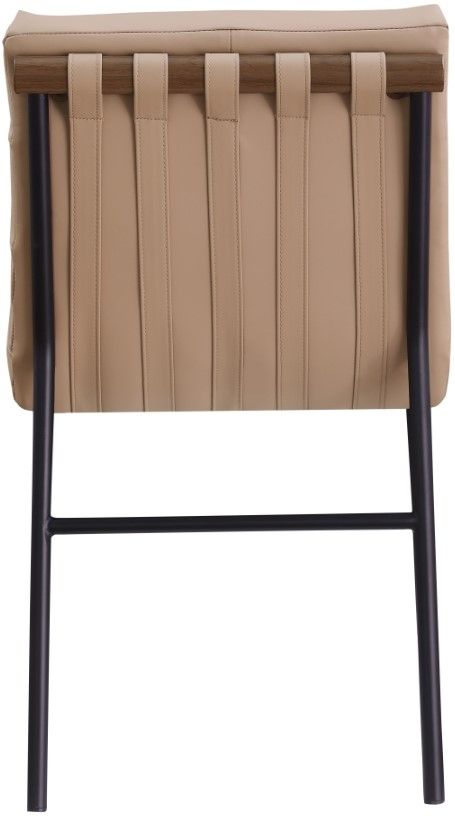 Meridian Furniture Burke Black/Tan Vegan Leather Dining Chair-3