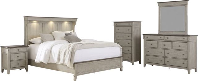 Liberty Furniture Ivy Hollow 5-Piece Dusty Taupe/Weathered Linen King Mantle Bedroom Set-0