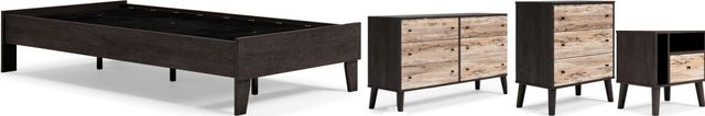 Signature Design by Ashley® Piperton 4-Piece Black Twin Platform Bed Set-0