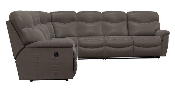 La-Z-Boy® James 5-Piece Walnut Leather Manual Reclining Sectional-1